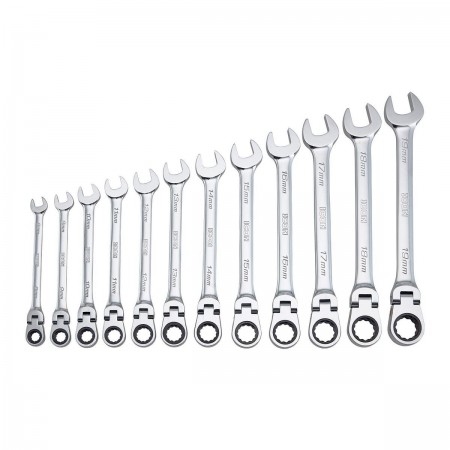 Metric Professional Flex Ratcheting Wrench Set, 12 Pc.