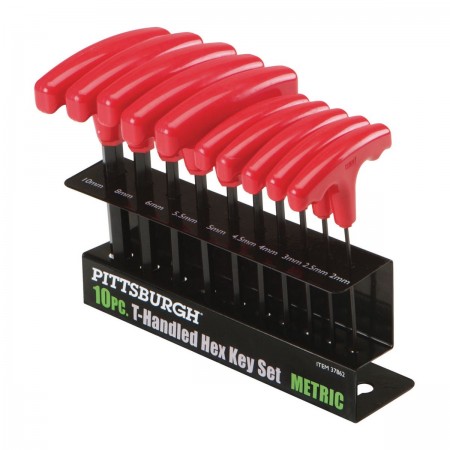 Metric T-Handle Hex Key Set, 10 Pc.