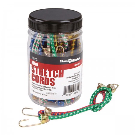 Mini Elastic Stretch Cords, 20 Pc.