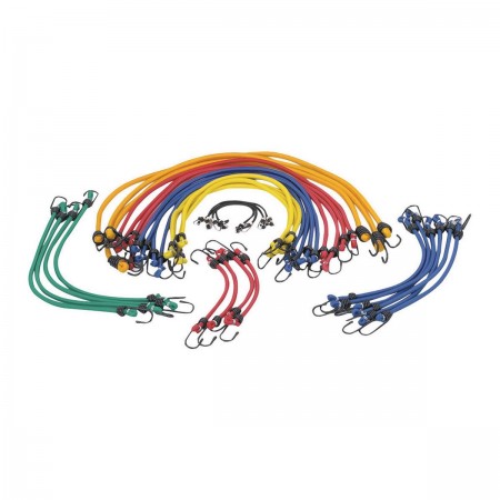 Multi-Colored Elastic Stretch Cords, 40 Pc.