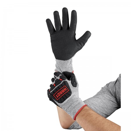 Nitrile Dipped Impact Protection Work Gloves, Large