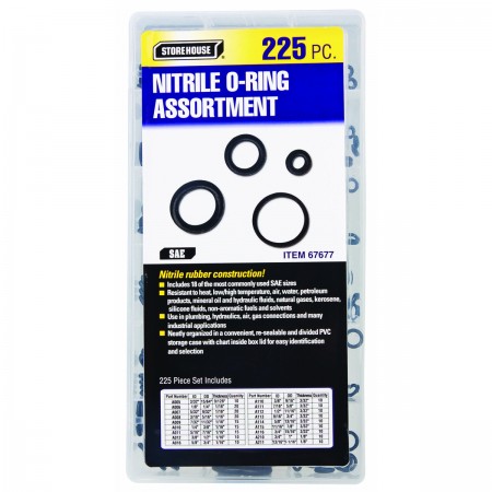 Nitrile O-Ring Assortment, 225 Pc.