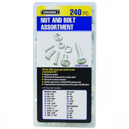 Nut and Bolt Assortment, 240 Pc.