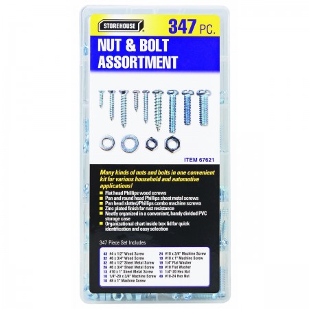 Nut and Bolt Assortment, 347 Pc.