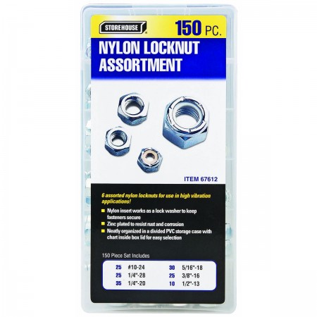 Nylon Locknut Set, 150 Pc.