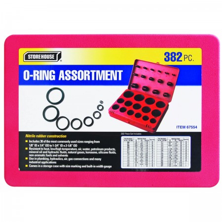 O-Ring Assortment, 382 Pc.