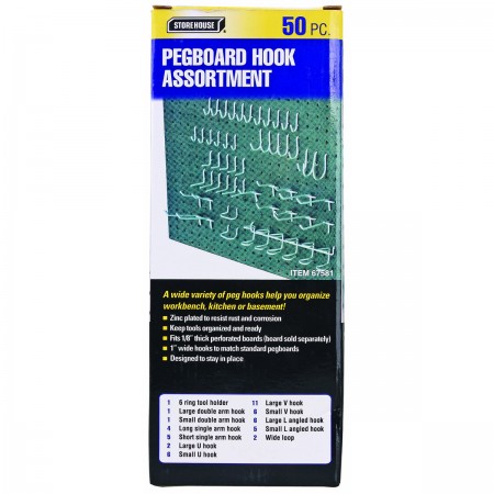 Pegboard Hook Kit, 50 Pc.