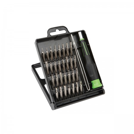 Precision Screwdriver Set with Tweezers, 32 Pc.