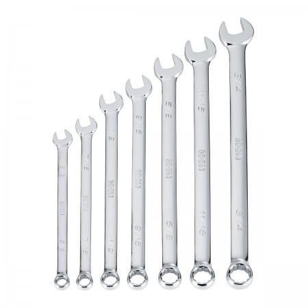 Professional Long SAE Combination Wrench Set, 7  Pc.