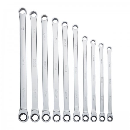 Professional Metric Double Box Ratcheting Wrench, 10 Pc.