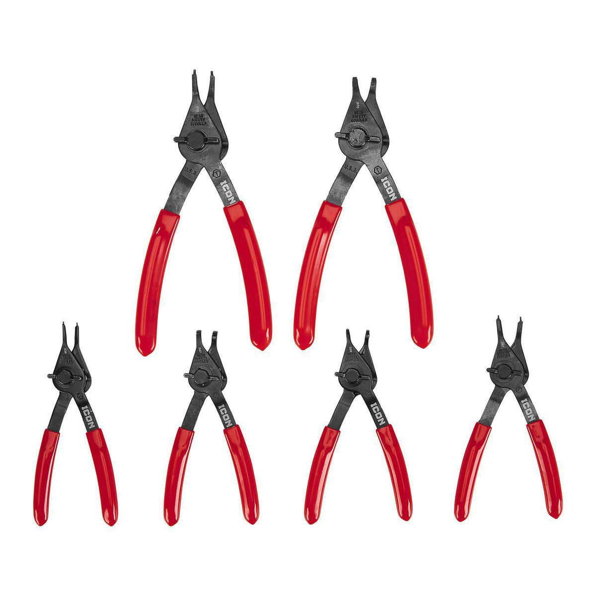 Quarter Turn Convertible Retaining Ring Pliers Set, 6-Piece