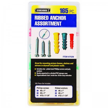 Ribbed Anchor Assortment, 165 Pc.