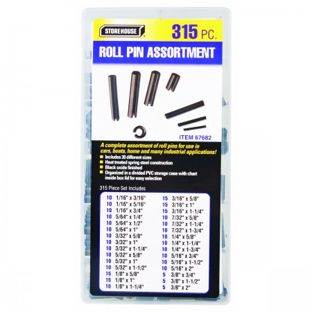Roll Pin Assortment, 315 Pc.