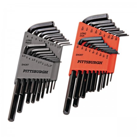 SAE & Metric Long Reach Hex Key Set, 36 Pc.