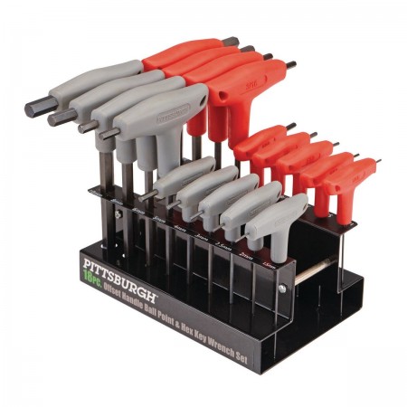 SAE & Metric T-Handle Ball End Hex Key Set, 18 Pc.