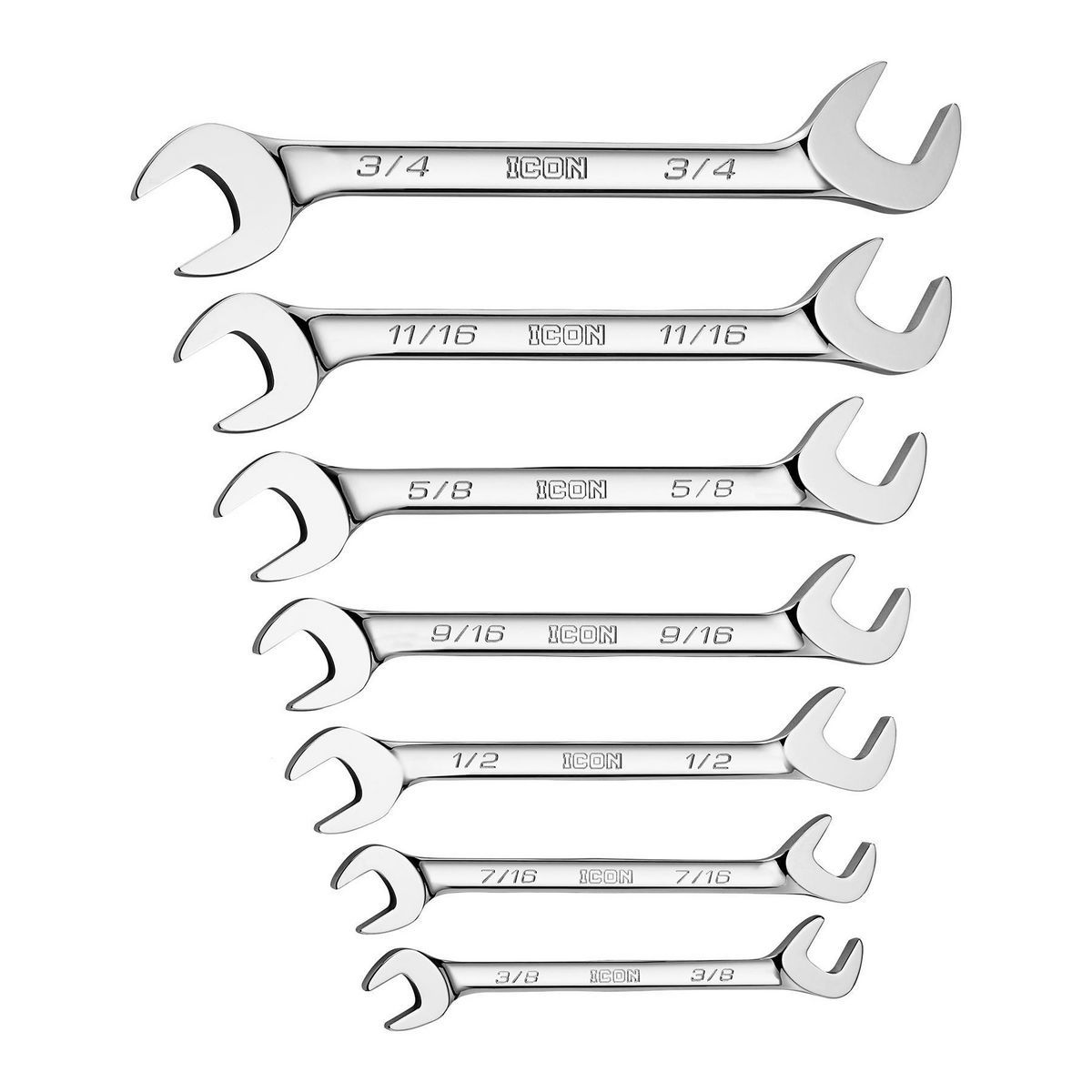 SAE Angled Open End Wrench, 7 Pc.