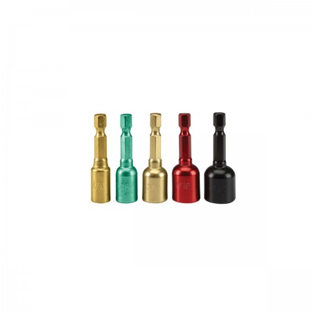 SAE Color Coded Quick Release Magnetic Nutsetter Set, 5 Pc.