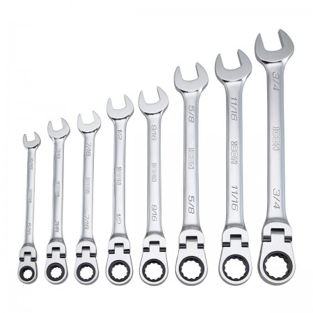 SAE Professional Flex Ratcheting Wrench Set, 8 Pc.