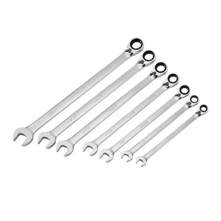 SAE Professional Ratcheting Combination Wrench Set, 7 Pc.