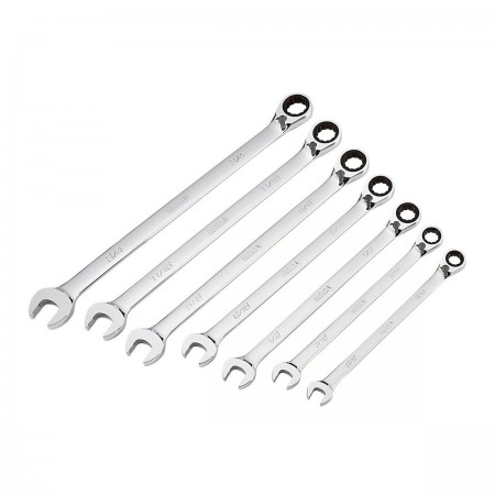 SAE Professional Ratcheting Combination Wrench Set with Anti-Slip Grip, 7 Pc.