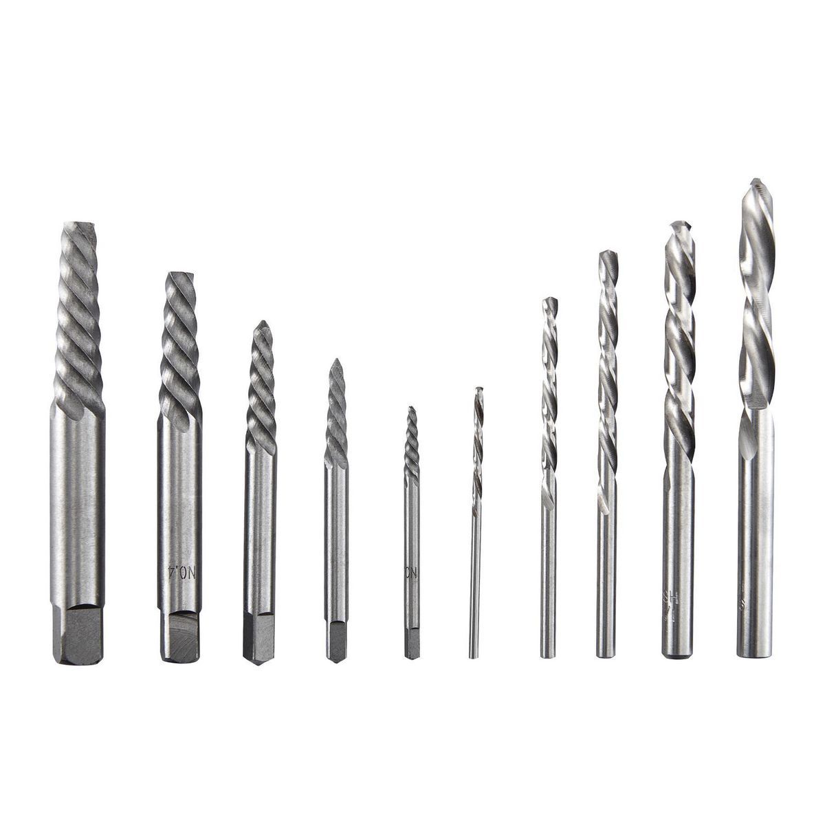 Screw Extractor and Left-Hand Drill Bit Combo Set, 10 Piece