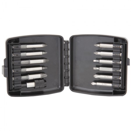 Screw Remover and Quick Change Bit Set, 12 Pc.