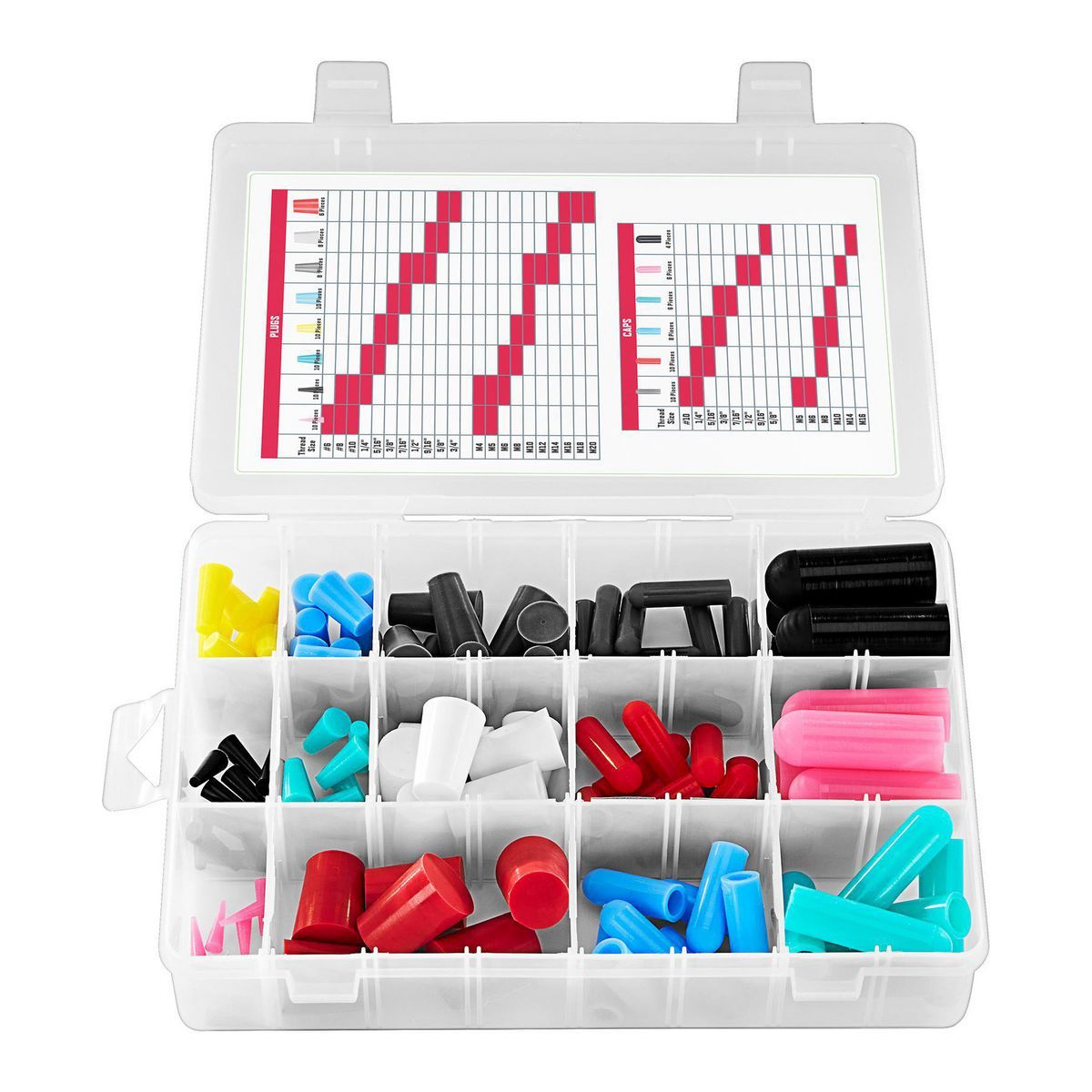 Silicone Rubber Plug and Cap Set, 116-Piece