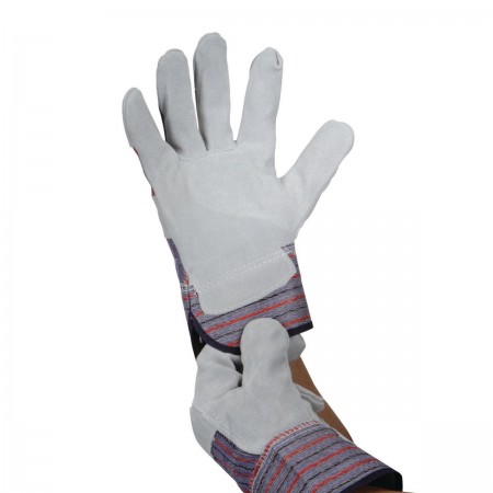 Split Leather Work Gloves with Cotton Back, 5 Pr.