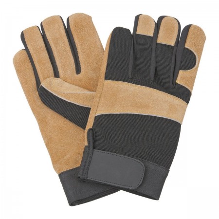 Split Leather Work Gloves with Flex Back - Large