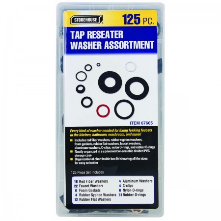 Tap Reseater Washer Assortment, 125 Piece