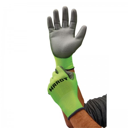 Touchscreen Hi-Vis Polyurethane Coated Work Gloves Large