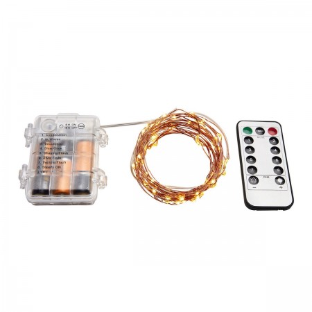 Warm White Copper Wire Lights with Remote