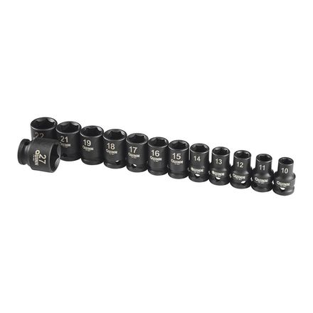 1/2 in. Drive Metric Impact Socket Set, 13-Piece