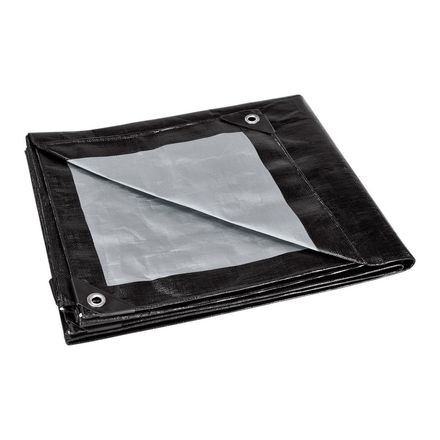 6 ft. x 8 ft. Silver and Black Extreme-Duty, Weather-Resistant Tarp