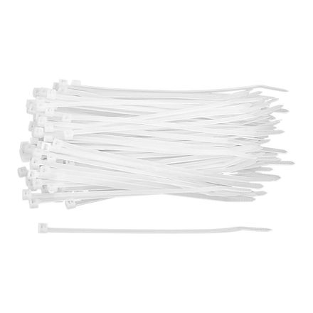 8 in. White Cable Ties, 100 Pack