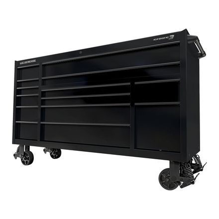 U.S. GENERAL 72 in. x 22 in. Triple-Bank Roll Cab, Series 3, Black