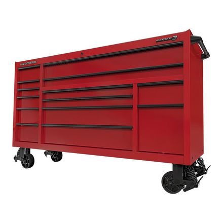 U.S. GENERAL 72 in. x 22 in. Triple-Bank Roll Cab, Series 3, Red