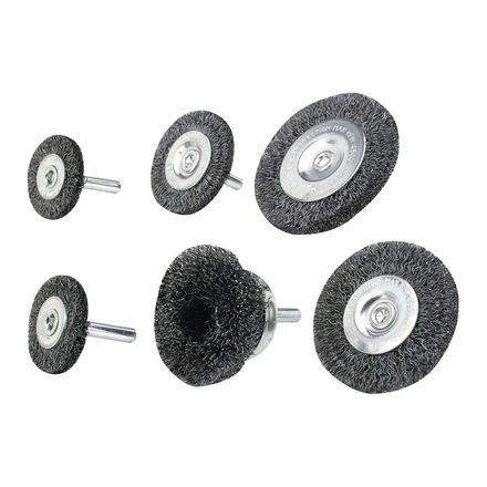 Wire Wheel/Cup Brush Set, 6 Piece